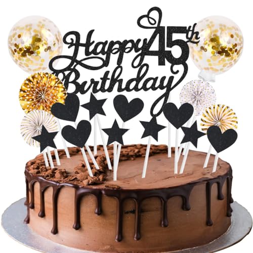 Cake Topper 45 Kuchendeko Geburtstag Frauen Schwarz Gold Happy 45.birthday Kuchen Deko 45. Geburtstag Happy Birthday 45 Geburstagstorte Tortendeko 45 Schwarz Gold Geburtstag Kuchen Deko 45 Geburtstag Cake Topper 45 Kuchendeko Geburtstag Frauen Schwarz Gold Happy 45.birthday Kuchen Deko 45. Geburtstag Happy Birthday 45 Geburstagstorte Tortendeko 45 Schwarz Gold Geburtstag Kuchen Deko 45 Geburtstag von SNOWZAN