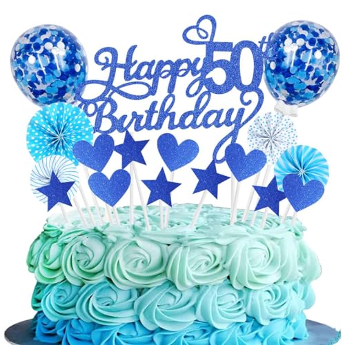 Cake Topper 50 Kuchendeko Geburtstag Frauen NavyBlau Happy 50.birthday Kuchen Deko 50. Geburtstag Happy Birthday 50 Geburstagstorte Deko Tortendeko 50 NavyBlau Geburtstag Kuchen Deko 50 Geburtstag von SNOWZAN
