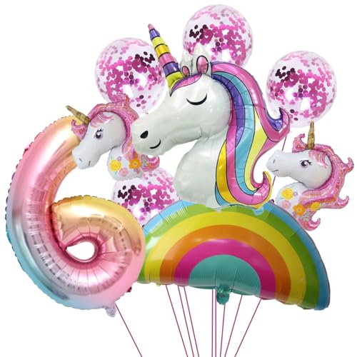 Einhorn 6 Geburtstag Deko Luftballon Einhorn Mädchen 6. Geburtstag Dekoration Einhorn Luftballon 6 Einhorn Geburtstagsdeko Mädchen Einhorn Deko Kinder Einhorn 6 Geburtstag Mädchen 6 Jahre Geburtstag von SNOWZAN