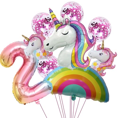 Luftballon Einhorn 2 Geburtstag Mädchen Einhornparty Mädchen 2 Jahre Einhorn Geburtstag Deko 2 Jahre Einhorn Party Deko Kindergeburtstag Einhorn Ballons Geburtstag Luftballons Einhorn Geburtstagsdeko von SNOWZAN