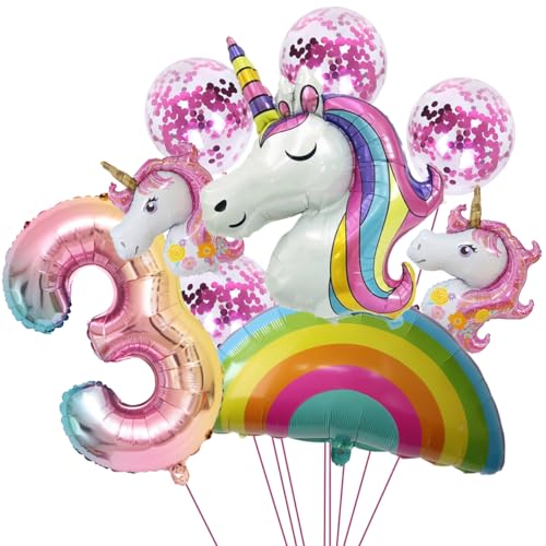 Luftballon Einhorn 3 Geburtstag Mädchen Einhornparty Mädchen 3 Jahre Einhorn Geburtstag Deko 3 Jahre Einhorn Party Deko Kindergeburtstag Einhorn Ballons Geburtstag Luftballons Einhorn Geburtstagsdeko von SNOWZAN