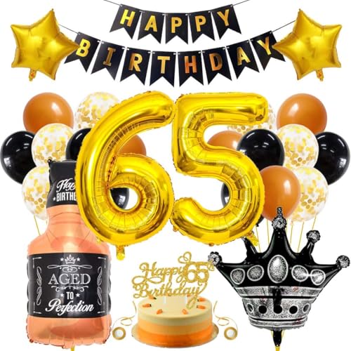 SNOWZAN 65 Geburtstag Deko Mann Frauen Schwarz Gold Party Deko 65 Geburtstag Männer Frauen Deko 65. Geburtstag Mann Geburtstagsdeko 65 Mann Happy Birthday Girlande Luftballon 65.geburtstag Mann Frau SNOWZAN 65 Geburtstag Deko Mann Frauen Schwarz Gold Party Deko 65 Geburtstag Männer Frauen Deko 65. Geburtstag Mann Geburtstagsdeko 65 Mann Happy Birthday Girlande Luftballon 65.geburtstag Mann Frau von SNOWZAN