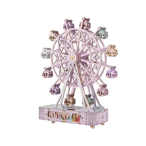 SNZ 3D Holzpuzzle - Riesenrad Musikbox Bausatz mit dekoratives Licht, 3D Puzzle - Modellbausatz aus Holz zum Basteln für Erwachsene, Teenager & Kinder, DIY Deko für Zuhause von SNZ