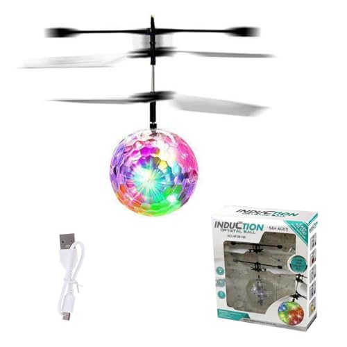 SNZ Fliegender Ball mit LED Licht – Flugzeug Spielzeug Kinder ab 6 7 8 9 10+ Jahre – Mini Hubschrauber – Mini Drohne für Kinder Flying Orb Ball Flugzeug – Fliegende Spielzeuge für Jungen und Mädchen von SNZ