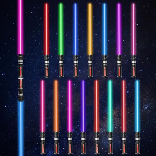 SOARFLY Lichtschwert Laserschwert Kinder Erwachsene 2 Stück 15 Farben FX Laserschwert 2-in-1 Lichtschwert Kinder Simulierter Filmkampf-Soundfonts für Party Geschenk, Cosplay SOARFLY Lichtschwert Laserschwert Kinder Erwachsene 2 Stück 15 Farben FX Laserschwert 2-in-1 Lichtschwert Kinder Simulierter Filmkampf-Soundfonts für Party Geschenk, Cosplay von SOARFLY