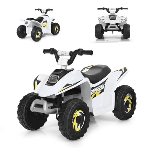 SOARS Elektroauto für Kinder, Quad für Kinder, ATV, 6 V, Vorwärts-/Rückwärtsgang, ergonomischer Sitz, rutschfeste Räder, Ladegerät inklusive, Belastung 30 kg, für Jungen & Mädchen, ab 3 Jahren, Weiß SOARS Elektroauto für Kinder, Quad für Kinder, ATV, 6 V, Vorwärts-/Rückwärtsgang, ergonomischer Sitz, rutschfeste Räder, Ladegerät inklusive, Belastung 30 kg, für Jungen & Mädchen, ab 3 Jahren, Weiß von SOARS