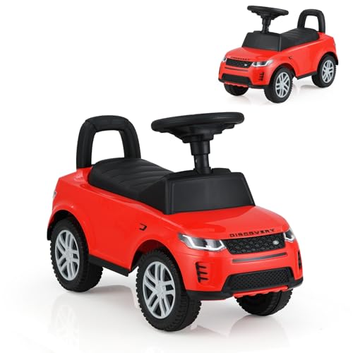 SOARS Kinderauto 1-3 Jahre, realistisches Auto, mit Lenkrad, Hupe, Belastung 25 kg, mit rutschfesten Rädern, verstecktem Stauraum, Geschenk für Mädchen & Jungen (rot) von SOARS