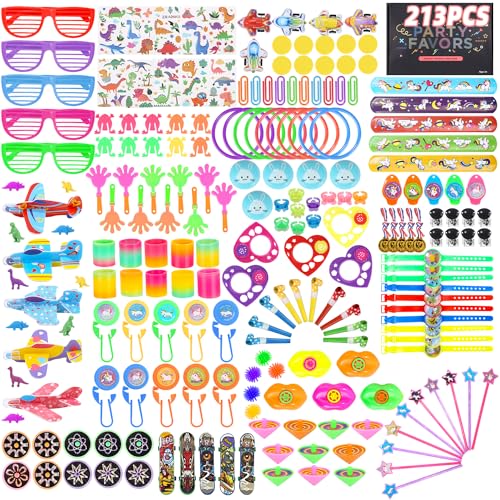 SOBEAU 213 Stück Mitbringsel Kindergeburtstag Gastgeschenke, Mitgebsel Kleinspielzeug Set, Party Spielzeug Mitgebsel Gastgeschenk Kindergeburtstag, Give Aways Kindertagsgeschenke für Mädchen Junge von SOBEAU