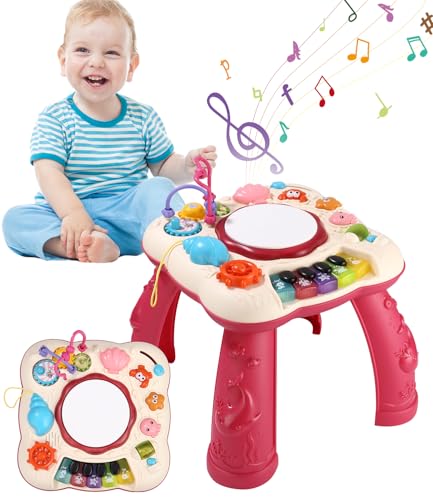 SOBEAU Kinderspielzeug Ab 1 Jahr, 6 in 1 Baby Spieltisch, Spielzeug mit Musikinstrumente Lernspielzeug Baby Spielzeug, Geschenke 1 2 3 Jahre Mädchen Junge, Rot SOBEAU Kinderspielzeug Ab 1 Jahr, 6 in 1 Baby Spieltisch, Spielzeug mit Musikinstrumente Lernspielzeug Baby Spielzeug, Geschenke 1 2 3 Jahre Mädchen Junge, Rot von SOBEAU