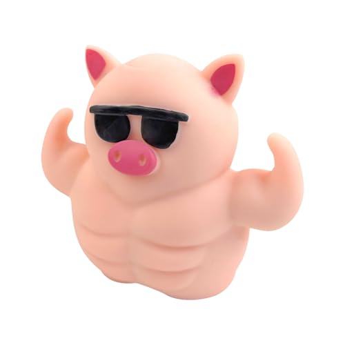 SOBW Anti-Stress-Schweinspielzeug, handflächengroßes, spritziges Schweinchenspielzeug, vielseitig einsetzbares Schweinchen-Quetschspielzeug,, lindert Stress for Kinder und Er von SOBW
