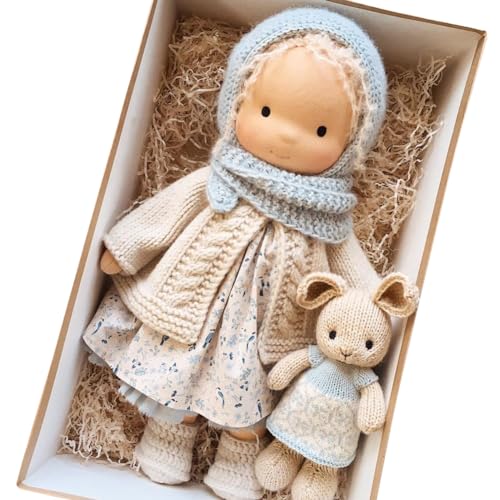 SOBW Mini-Weihnachts-Daumenpuppen, niedliche handgefertigte Puppen, einzigartiges Geschenk, schlafendes Kuschelkumpel-Puppenspielzeug for Kinder von SOBW