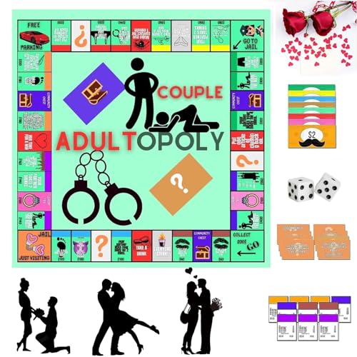 SOCLING Couple Adult Opoly,Card Games for Adults,Board Game,wavelength Game,Couples Board Games,Promote The Sublimation of Couples' Feelings,Relationship Card Game, deutsch von SOCLING