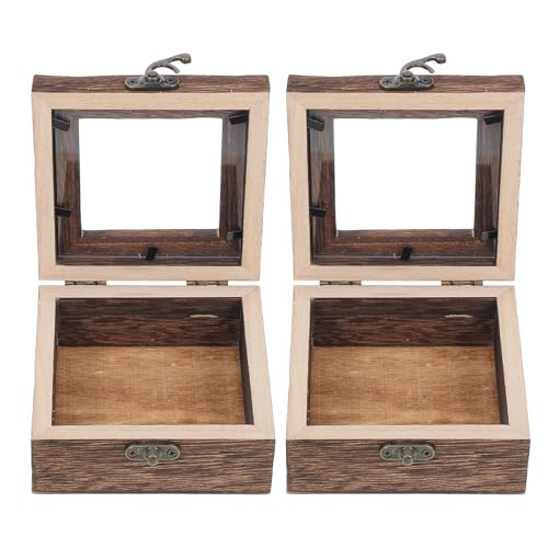 SOESFOUFU 2 Stück Holz-Schmetterlings-Sammelbehälter mit transparentem Deckel, Schmetterlings-Aufbewahrungsbox, Insekten-Vitrine, Braun von SOESFOUFU
