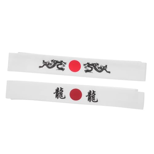 SOESFOUFU 2 Stück Japanisches Samurai Stirnband aus Traditionelles Hachimaki Headwear für Karate Training Kostüm und Party Langlebig Komfortabel Weiß mit Drachenmotiv SOESFOUFU 2 Stück Japanisches Samurai Stirnband aus Traditionelles Hachimaki Headwear für Karate Training Kostüm und Party Langlebig Komfortabel Weiß mit Drachenmotiv von SOESFOUFU