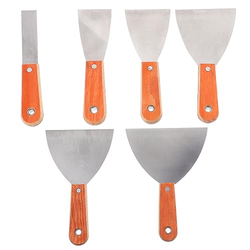 SOESFOUFU 6 Spachtelschaber – Werkzeuge Für Die Trockenbau-veredelung – Holzgriff – Spachtelset – Ideal Für Tapeten Spachtelmasse Und Autolack von SOESFOUFU