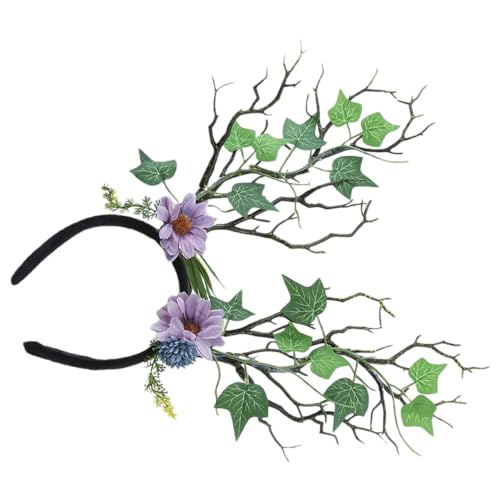 SOESFOUFU Tree Branch Headband Mit Simulierten Blumen Dekorativer Haarreif Für Partys Und Cosplay Leicht Und Bequem Für Hochzeiten Und Feste von SOESFOUFU