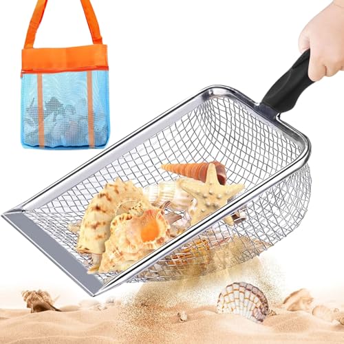 SOETDERT Sandschaufel Kinder, Strand Netz Schaufel mit Strandtasche, Sandspielzeug Tasche zum Sammeln, Metall Filter Schaufel, Strandspielzeug für Jungen Mädchen Aufheben von Muscheln SOETDERT Sandschaufel Kinder, Strand Netz Schaufel mit Strandtasche, Sandspielzeug Tasche zum Sammeln, Metall Filter Schaufel, Strandspielzeug für Jungen Mädchen Aufheben von Muscheln von SOETDERT