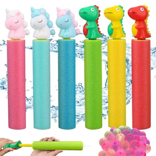 Wasserpistole Kinder, 6 Wasserspritzpistole Schaumstoff +100 Wasserballons Wasserbomben, Spritzpistole Wasserspritze Kinder Wasserpistolen Set für Jungen Mädchen Strand Pool Spielzeug Wasserpistole Kinder, 6 Wasserspritzpistole Schaumstoff +100 Wasserballons Wasserbomben, Spritzpistole Wasserspritze Kinder Wasserpistolen Set für Jungen Mädchen Strand Pool Spielzeug von SOETDERT