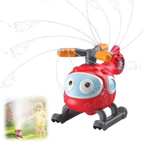 Wassersprinkler Kinder, Outdoor Sprinkler Wasserspielzeug, Hubschrauber Sprinkler Spielzeug, für Jungen Mädchen Kinder Gartenspielzeug Schwimmbad, Garten, Rasen von SOETDERT