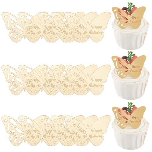 SOFPLATE 1 Box 20 Stück Goldene Schmetterlings Kuchendekoration Goldene Schmetterlings Cupcake Topper Mini Acrylkarte Zweiseitiges Wort „Happy Birthday“ Cupcake Topper Für Geburtstagsparty Gastgeschen SOFPLATE 1 Box 20 Stück Goldene Schmetterlings Kuchendekoration Goldene Schmetterlings Cupcake Topper Mini Acrylkarte Zweiseitiges Wort „Happy Birthday“ Cupcake Topper Für Geburtstagsparty Gastgeschen von SOFPLATE