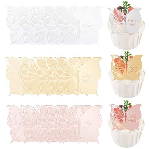 SOFPLATE 1 Box 21 Stück 3 Farben Bunt Schmetterlings Kuchenaufsatz Mini Schmetterlings Dekorationen Goldene Silberne Roes Goldenes Acryl Doppelseitiges Wort „Geburtstag Happy Birthday“ Cupcake Aufsätz SOFPLATE 1 Box 21 Stück 3 Farben Bunt Schmetterlings Kuchenaufsatz Mini Schmetterlings Dekorationen Goldene Silberne Roes Goldenes Acryl Doppelseitiges Wort „Geburtstag Happy Birthday“ Cupcake Aufsätz von SOFPLATE
