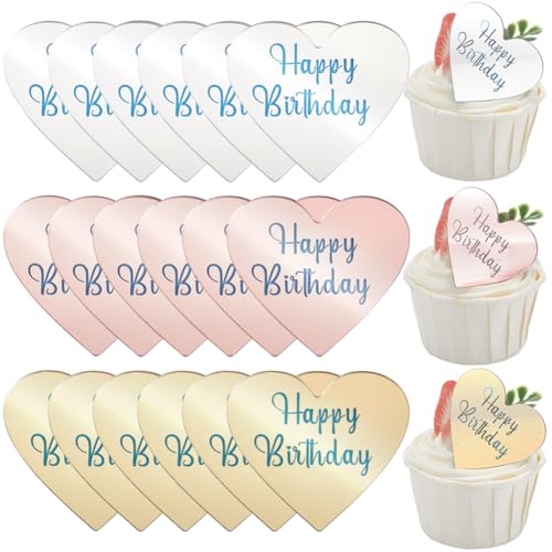 SOFPLATE 1 Box 21 Stück 3 Farben Spiegel Kuchenaufsatz Acryl Herz Cupcake Aufsätze Gold Silber Rosa Liebesherzen Dessert Happy Birthday Cupcake Dekoration Für Geburtstagsparty Backen DIY Dekorationszu SOFPLATE 1 Box 21 Stück 3 Farben Spiegel Kuchenaufsatz Acryl Herz Cupcake Aufsätze Gold Silber Rosa Liebesherzen Dessert Happy Birthday Cupcake Dekoration Für Geburtstagsparty Backen DIY Dekorationszu von SOFPLATE