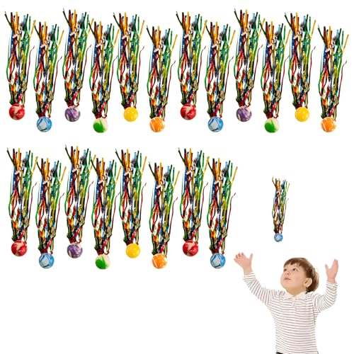 20 Stück Hüpfball Für Kinder,Springball Mit Farbige Bänder,Mitbringsel Kinder,Hüpfbälle Springball Gummiball,Perfekt Für Partyspiele Und Als Flummis Für Kindergeburtstage,Mitgebsel Kindergeburtstag von SOGHO