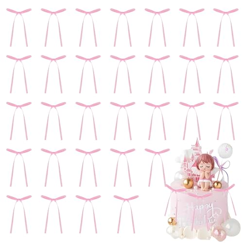 30 Stück Rosa Schleifen,Torten Deko,Tortendeko Hochzeit,Tortendeko Rosa,Schleife,Hochzeitstorte Deko Cake Topper Geburtstag, Für Valentinstag Geburtstag von SOGHO
