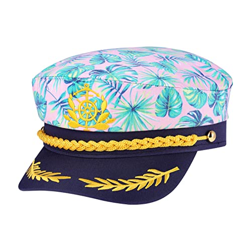 Kapitänsmütze Kapitän Yacht Hut Mütze Matrosen Seemann Hüte Stickerei Admiral Marine Mütze Kostüm Für Damen Herren Erwachsene (rosa) von SOIMISS