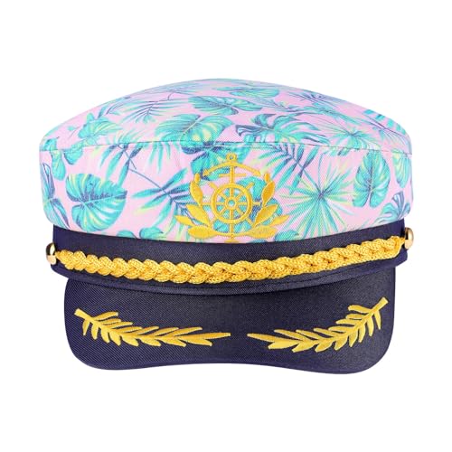 Kapitänsmütze Kapitän Yacht Hut Mütze Matrosen Seemann Hüte Stickerei Admiral Marine Mütze Kostüm Für Damen Herren Erwachsene (rosa) von SOIMISS