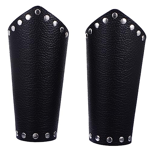 SOIMISS 1 Paar Leder Armschutzriemen Für Manschettenarmband Handgelenksarmschienen Mittelalterliche Männer Band Cosplay Kostüm Hosenträger Pu Leder Schwarz von SOIMISS