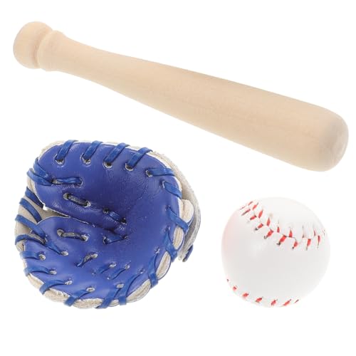 SOIMISS 1 Satz Baseball-Softball-Set Mini-sportbälle Zum Basteln Miniaturen Zum Basteln Sportliche Miniaturen Mini-baseballschläger- Puppenhaus-Baseball-Set Mini Baseball Pu-Leder von SOIMISS