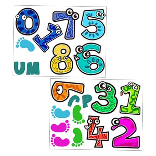 SOIMISS 1 Satz Cartoon Zahlenspiel Bodenaufkleber Selbstklebende und Abnehmbare Dekoration für Kinderzimmer Farbige Sticker für Spielzimmer und Kindergarten von SOIMISS