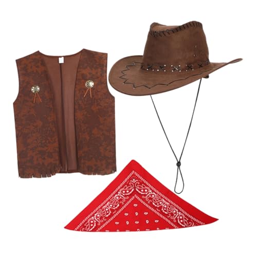 SOIMISS 1 Satz Cowboy Kostüm für Teiliges mit Weste Hut und Halstuch für Karneval Cosplay und Mottopartys für Jungen SOIMISS 1 Satz Cowboy Kostüm für Teiliges mit Weste Hut und Halstuch für Karneval Cosplay und Mottopartys für Jungen von SOIMISS