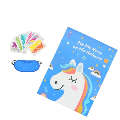 SOIMISS 1 Satz Einhorn Partyspiel für Kreatives Sticker Spiel für Einhorn Geburtstag Einfach zu Verwenden Fördert Geschicklichkeit und Spaß Deko für Mädchenzimmer von SOIMISS