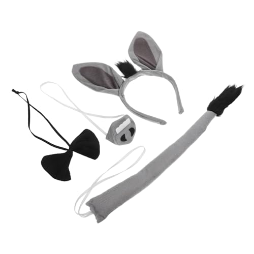 SOIMISS 1 Satz Eselstirnbandstadband Ohren Kostüm Eselsschwanz Lustig Eselsnase Esel-stirnband Für Eselparty Esel-kostümzubehör Esel-outfit Eselschwanzstütze Esel-haarbänder Stoff von SOIMISS
