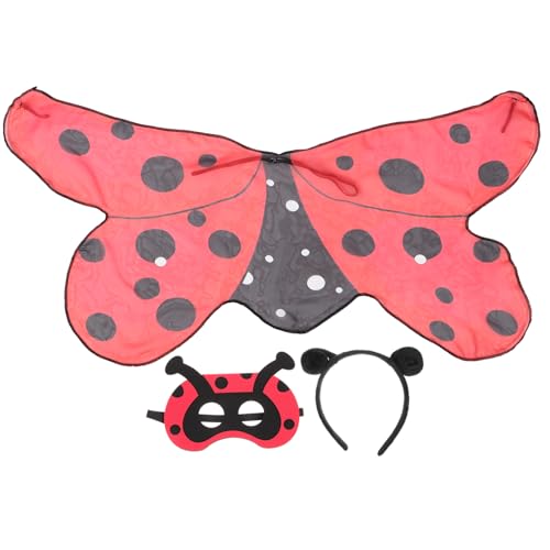 SOIMISS 1 Satz Feenflügelkinder Tierdekoration Damenkostüm Marienkäfer Zubehör Frauen-kit Halloween-fee-kostüme Stirnband-halloween-kostüm Marienkäfer-stirnband Polyester (polyester) von SOIMISS