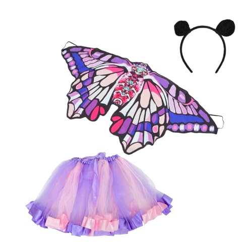 SOIMISS 1 Satz Mesh-tutu-rock Feen-outfit Für Mädchen Flügel Kostüme Partyrock Paillettenrock Performance-requisiten Kleid Aus Bauschigem Tüll Partykleid Cosplay-rock Polyester (polyester) von SOIMISS