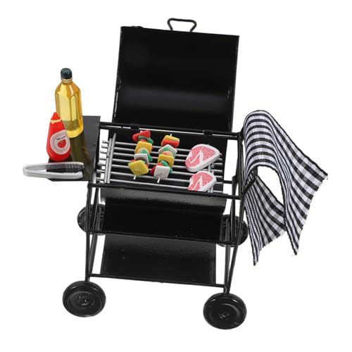 SOIMISS 1 Satz Mini-Grill Grillspielzeug Puppenhaus-dekore Mini-Barbecue Maker Mini-Haus-küchenstütze Kleiner Grill Grillmodell Für Kleines Haus Mini BBQ -Modell Schwarz Legierung von SOIMISS