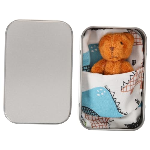 SOIMISS 1 Satz Mini Plüschbär in Blechdose Niedliches Miniatur Stofftier für Dekoration und DIY Projekte für Kinderzimmer Gastgeschenk von SOIMISS