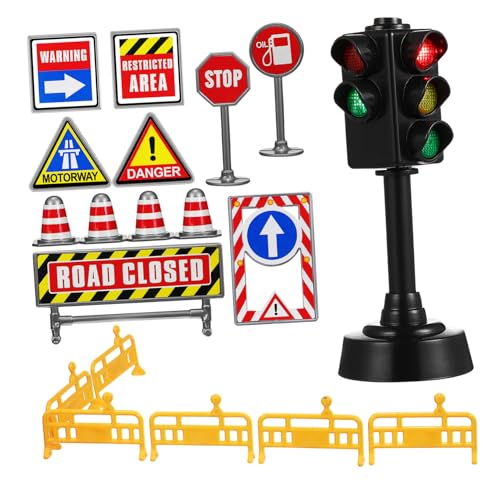 SOIMISS 1 Satz Mini Verkehrsschilder Set Pylonen und Aufkleber mit Ampel für Lernspielzeug zur Verkehrserziehung für Rollenspiele aus Sicherem und Robustem Material SOIMISS 1 Satz Mini Verkehrsschilder Set Pylonen und Aufkleber mit Ampel für Lernspielzeug zur Verkehrserziehung für Rollenspiele aus Sicherem und Robustem Material von SOIMISS