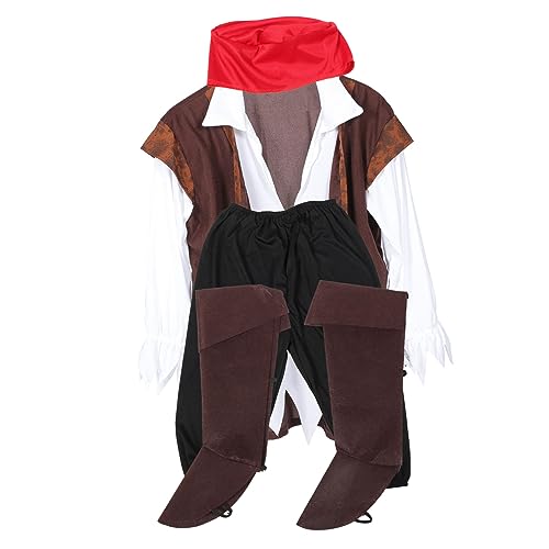 SOIMISS Halloween-piratenkostüm-set Für Erwachsene Männer Piratenkostüme Foto-requisiten Cosplay-kleid Für Jungen Bühnenauftritt von SOIMISS