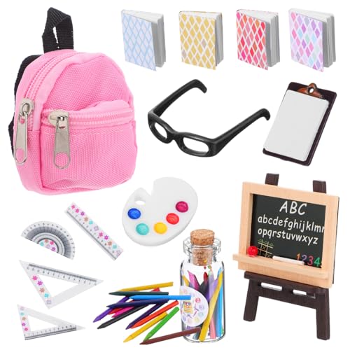 SOIMISS 1 Satz Schultaschenmodell Miniatures verkleidungsaccessoires Sortiert Bleistifte winzig kinderrucksäcke Schulranzen Miniaturbuch entzückende Miniaturstifte Papier von SOIMISS