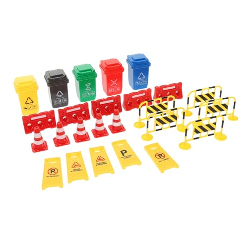SOIMISS 1 Satz Verkehrszeichen Spielset für Teiliges mit Roten Kegeln Gelben Barrieren Englischen Warnschildern und Mülltonnen Lehrspielzeug Verkehrserziehung und für Kreatives und SOIMISS 1 Satz Verkehrszeichen Spielset für Teiliges mit Roten Kegeln Gelben Barrieren Englischen Warnschildern und Mülltonnen Lehrspielzeug Verkehrserziehung und für Kreatives und von SOIMISS