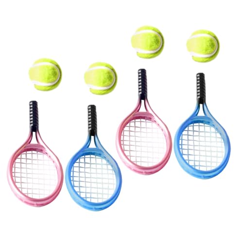 SOIMISS 1 Satz dekoratives Tennisschläger- Sport Ball Zubehör Party Miniaturen Miniatures verkleidungsaccessoires Tennis-Ornament Miniatur-Tennisschläger Mini-Tennis Plastik von SOIMISS