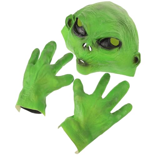SOIMISS Grünes Alien Set Für Halloween Realistische Gruselige Alien Maske Für Erwachsene Mit Handschuhen Perfekte Verkleidung Für Kostümpartys Und Maskeraden SOIMISS Grünes Alien Set Für Halloween Realistische Gruselige Alien Maske Für Erwachsene Mit Handschuhen Perfekte Verkleidung Für Kostümpartys Und Maskeraden von SOIMISS