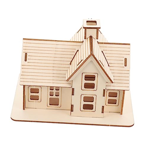 SOIMISS 1 Set Holzmodell Für Erwachsene Puppenhaus Bausatz Puzzlehaus Miniaturhäuser Jigsaw Relax Puzzle Cabin Miniaturhaus Bausatz Holzhaus Puzzlemodelle Für Erwachsene Beige von SOIMISS