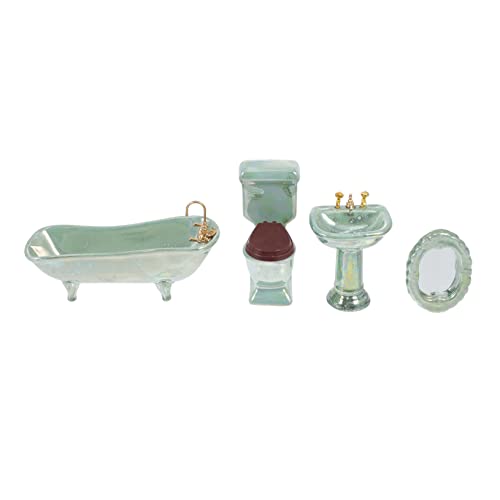 SOIMISS 1 Set Puppenhausmöbel Zimmer Puppenhaus Bausatz Szene Heimdekoration Kinderzubehör Miniaturmöbel Miniatur Puppenmöbel Miniaturen Kleines Waschbecken Toilette Keramik von SOIMISS