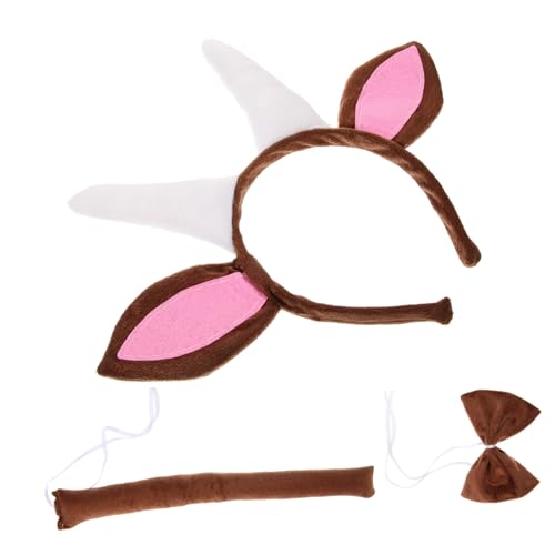 SOIMISS 1 Set Ziegenhorn Stirnband Ziegen Cosplay Ziegenschwanz Kostüm Ziegenohren Und Ziegenhörner Tier Cosplay Anzieh Tier Cosplay Kostüm Set Ziegenzubehör Damen von SOIMISS