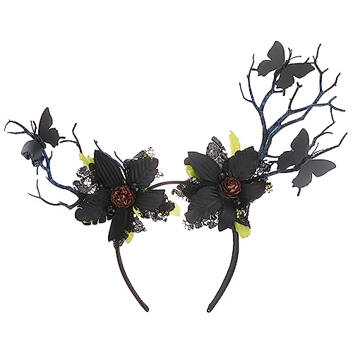 SOIMISS 1 Stück Antlers Haarreif mit Schmetterlingen Kopfschmuck Accessoire für Halloween Weihnachten Tanzpartys und Cosplay Leicht und Bequem für Erwachsene von SOIMISS